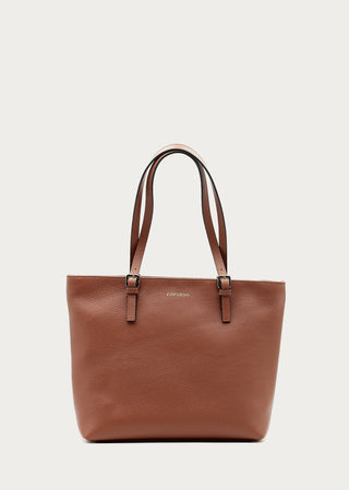 Veronica brown leather tote bag by Copardo with minimalist design
