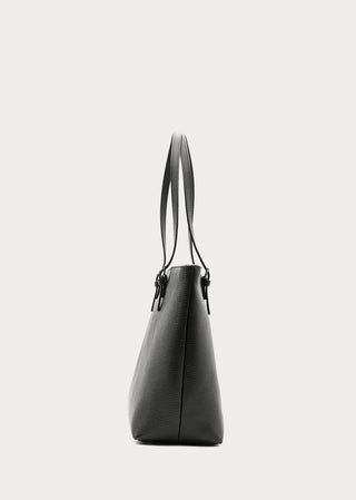 Copardo Veronica black leather tote bag side view
